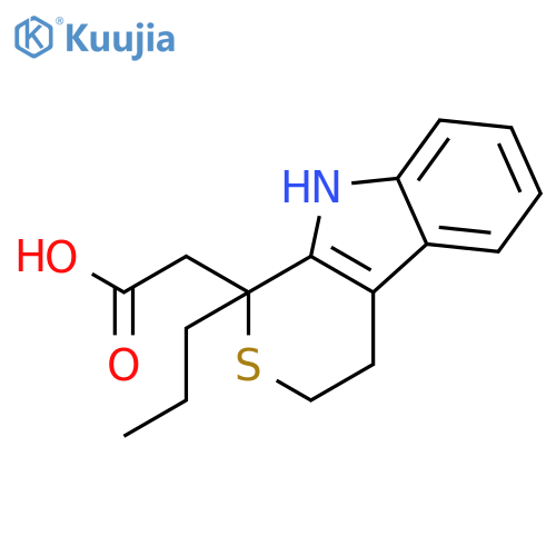 Thiopyrano[3,4-b]indole-1-acetic acid, 1,3,4,9-tetrahydro-1-propyl- structure