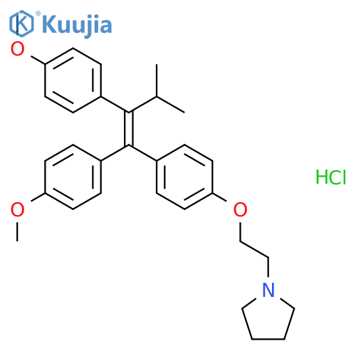 1-(2-(p-(1,2-Bis(p-methoxyphenyl)-3-methyl-1-butenyl)phenoxy)ethyl)pyrrolidine hydrochloride structure
