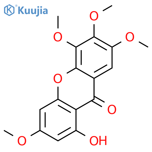 1-hydroxy-3,5,6,7-tetramethoxy-xanthen-9-one structure