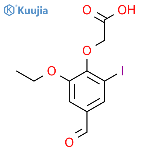 2-(2-ethoxy-4-formyl-6-iodophenoxy)acetic acid structure