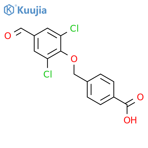 4-[(2,6-dichloro-4-formylphenoxy)methyl]benzoic acid structure
