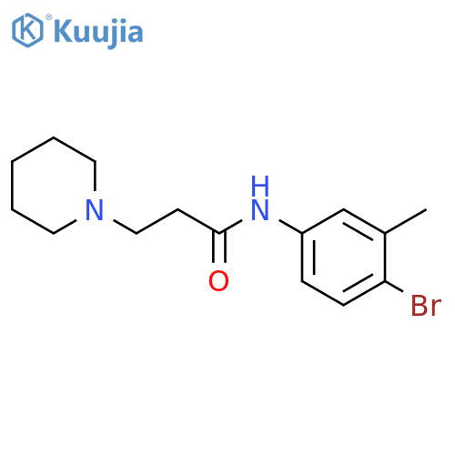N-(4-bromo-3-methylphenyl)-3-(1-piperidinyl)propanamide structure