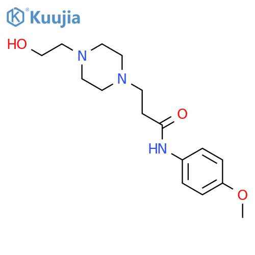 3-[4-(2-hydroxyethyl)-1-piperazinyl]-N-(4-methoxyphenyl)propanamide structure