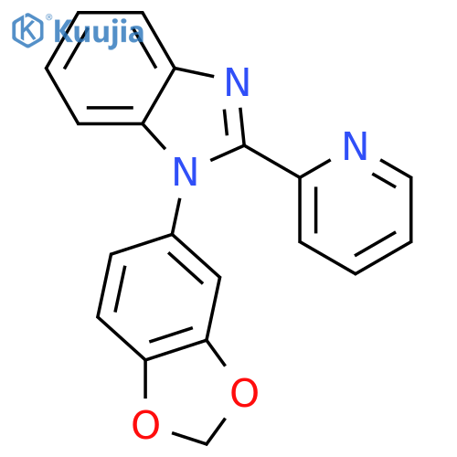 1H-Benzimidazole, 1-(1,3-benzodioxol-5-yl)-2-(2-pyridinyl)- structure