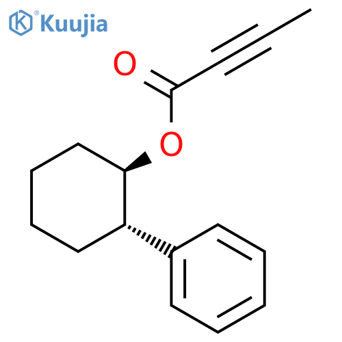 2-Butynoic acid, (1R,2S)-2-phenylcyclohexyl ester, rel- structure