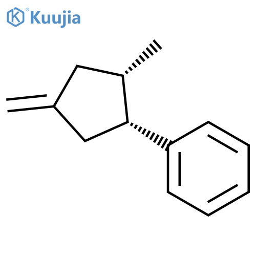Benzene, [(1R,2S)-2-methyl-4-methylenecyclopentyl]-, rel- structure