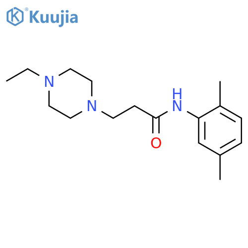 N-(2,5-dimethylphenyl)-3-(4-ethyl-1-piperazinyl)propanamide structure