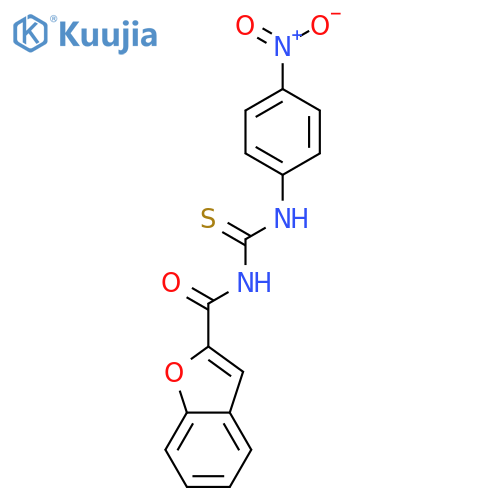 2-Benzofurancarboxamide, N-[[(4-nitrophenyl)amino]thioxomethyl]- structure