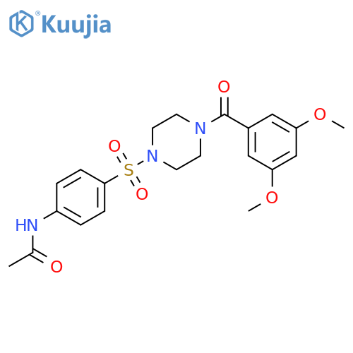 N-(4-{[4-(3,5-dimethoxybenzoyl)-1-piperazinyl]sulfonyl}phenyl)acetamide structure
