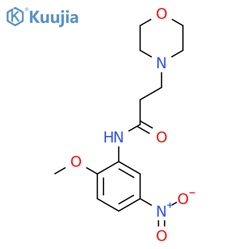 N-(2-methoxy-5-nitrophenyl)-3-(4-morpholinyl)propanamide structure