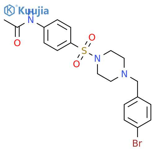 N-(4-{[4-(4-bromobenzyl)-1-piperazinyl]sulfonyl}phenyl)acetamide structure