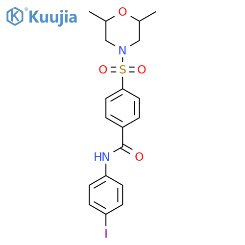 4-(2,6-dimethylmorpholin-4-yl)sulfonyl-N-(4-iodophenyl)benzamide structure