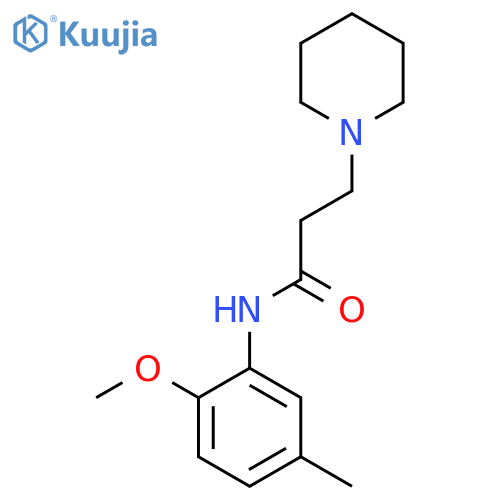 N-(2-methoxy-5-methylphenyl)-3-(1-piperidinyl)propanamide structure
