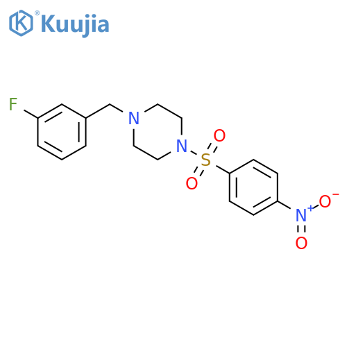 1-(3-fluorobenzyl)-4-[(4-nitrophenyl)sulfonyl]piperazine structure