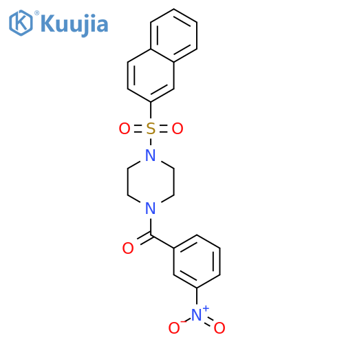 1-(2-naphthylsulfonyl)-4-(3-nitrobenzoyl)piperazine structure