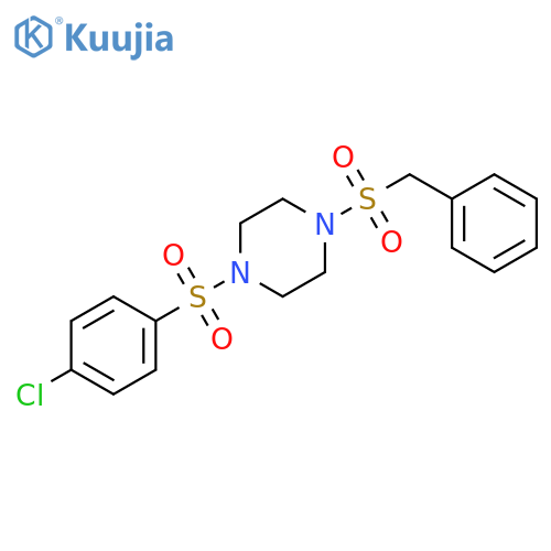 1-(benzylsulfonyl)-4-[(4-chlorophenyl)sulfonyl]piperazine structure
