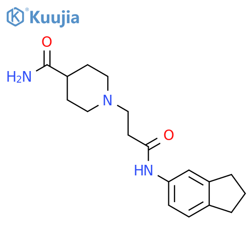 1-[3-(2,3-dihydro-1H-inden-5-ylamino)-3-oxopropyl]-4-piperidinecarboxamide structure