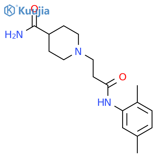 1-[3-(2,5-dimethylanilino)-3-oxopropyl]-4-piperidinecarboxamide structure