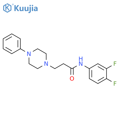 N-(3,4-difluorophenyl)-3-(4-phenyl-1-piperazinyl)propanamide structure