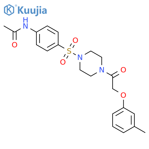 N-[4-({4-[(3-methylphenoxy)acetyl]piperazin-1-yl}sulfonyl)phenyl]acetamide structure
