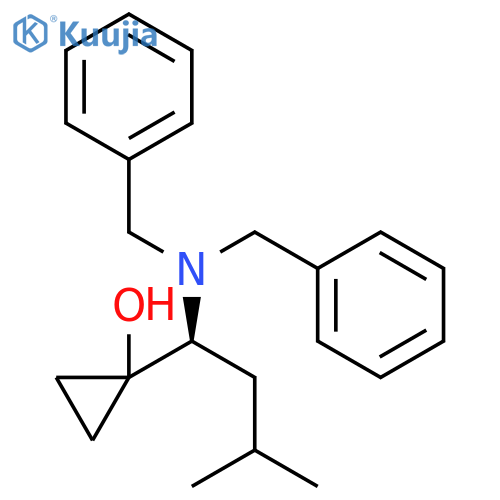Cyclopropanol, 1-[(1S)-1-[bis(phenylmethyl)amino]-3-methylbutyl]- structure