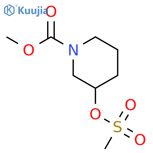 1-Piperidinecarboxylic acid, 3-[(methylsulfonyl)oxy]-, methyl ester structure