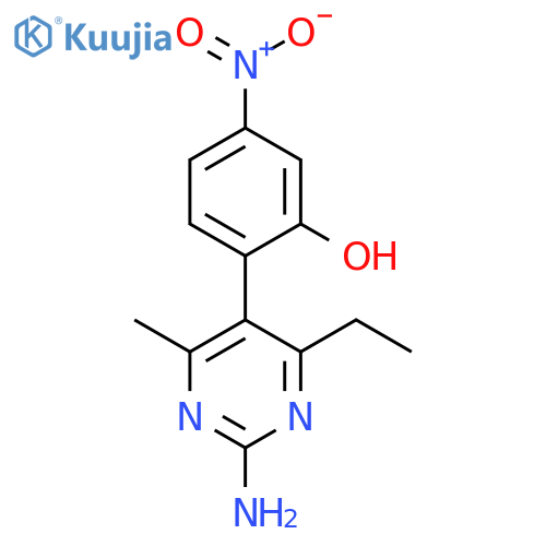 2-(2-amino-4-ethyl-6-methylpyrimidin-5-yl)-5-nitrophenol structure