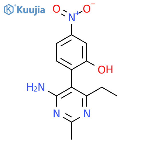 2-(4-amino-6-ethyl-2-methylpyrimidin-5-yl)-5-nitrophenol structure