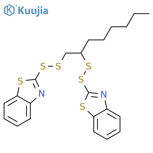 Benzothiazole, 2,2'-[(1-hexyl-1,2-ethanediyl)bis(dithio)]bis- structure