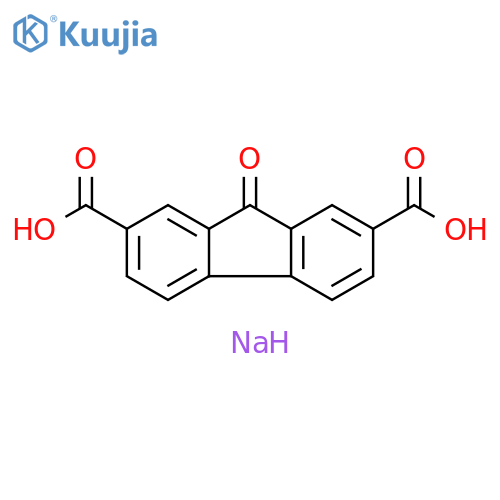 9H-Fluorene-2,7-dicarboxylic acid, 9-oxo-, sodium salt (1:2) structure