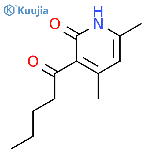 4,6-dimethyl-3-pentanoylpyridin-2(1H)-one structure