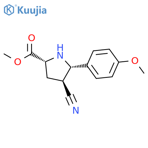 D-Proline, 4-cyano-5-(4-methoxyphenyl)-, methyl ester, (4S,5S)-rel- structure