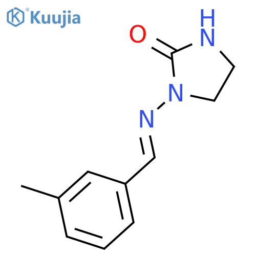 2-IMIDAZOLIDINONE, 1-[[(3-METHYLPHENYL)METHYLENE]AMINO]- structure