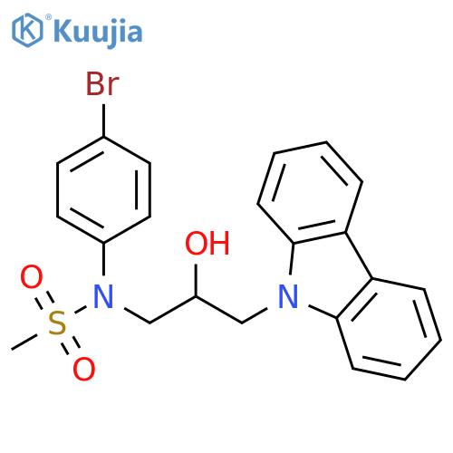 N-(4-bromophenyl)-N-[3-(9H-carbazol-9-yl)-2-hydroxypropyl]methanesulfonamide structure