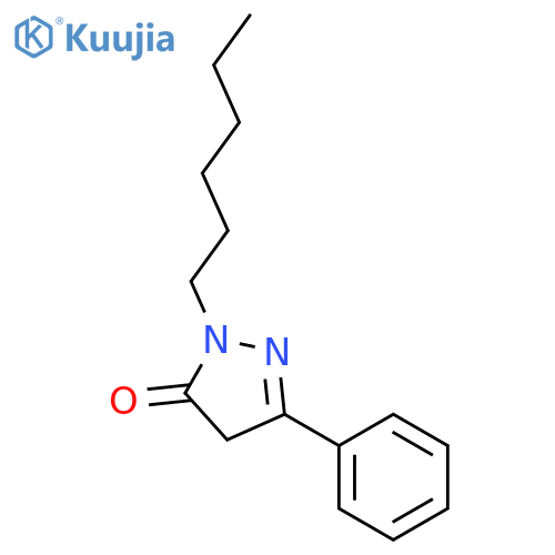 3H-PYRAZOL-3-ONE, 2-HEXYL-2,4-DIHYDRO-5-PHENYL- structure