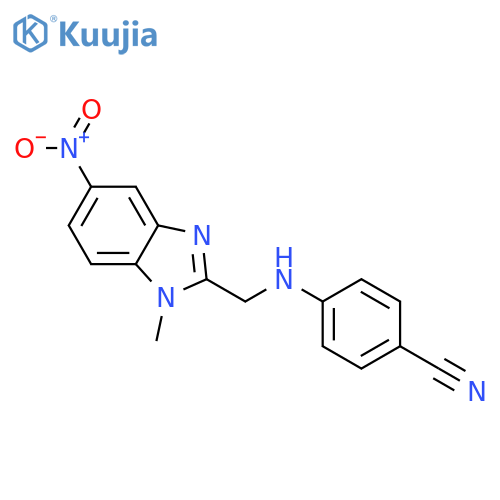 BENZONITRILE, 4-[[(1-METHYL-5-NITRO-1H-BENZIMIDAZOL-2-YL)METHYL]AMINO]- structure