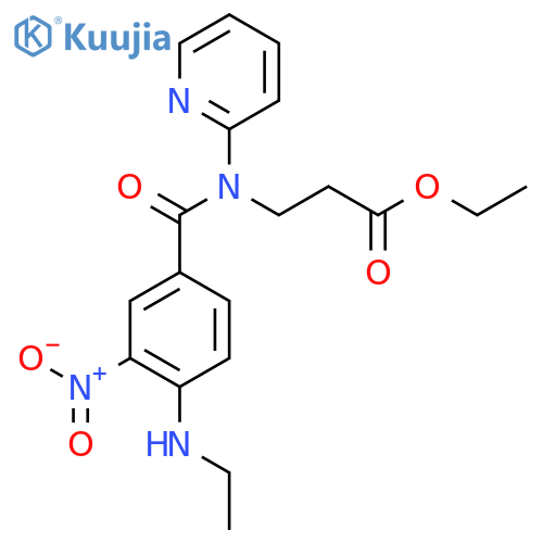 Ethyl 3-(4-(methylamino)-3-nitro-N-(pyridin-2-yl)benzamido)propanoate structure