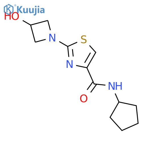 4-Thiazolecarboxamide, N-cyclopentyl-2-(3-hydroxy-1-azetidinyl)- structure