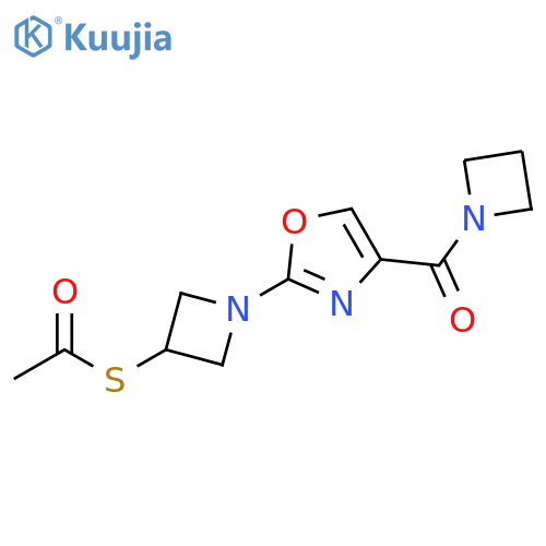 Ethanethioic acid, S-[1-[4-(1-azetidinylcarbonyl)-2-oxazolyl]-3-azetidinyl] ester structure