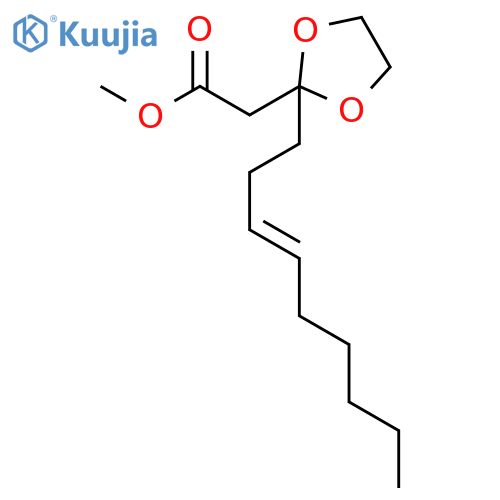 1,3-Dioxolane-2-acetic acid, 2-(3E)-3-nonenyl-, methyl ester structure