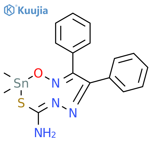 1,3,5,6,9,2-Oxathiatriazastannonin-4-amine, 2,2-dimethyl-7,8-diphenyl- structure