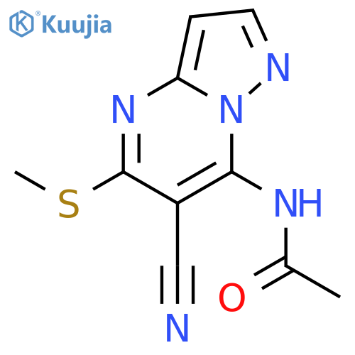Acetamide, N-[6-cyano-5-(methylthio)pyrazolo[1,5-a]pyrimidin-7-yl]- structure