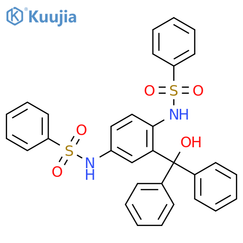 N-[4-(benzenesulfonamido)-3-[hydroxy(diphenyl)methyl]phenyl]benzenesulfonamide structure