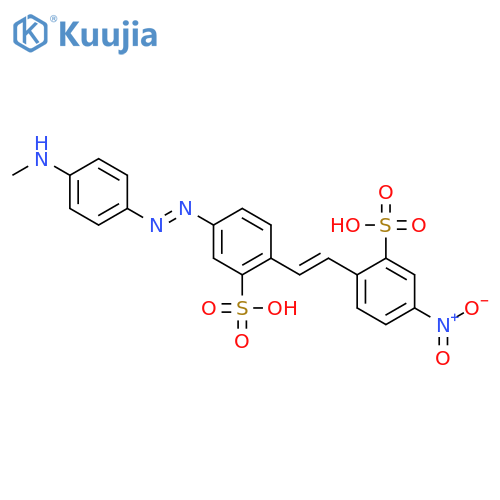 5-[[4-(methylamino)phenyl]azo]-2-[2-(4-nitro-2-sulphophenyl)vinyl]benzenesulphonic acid structure
