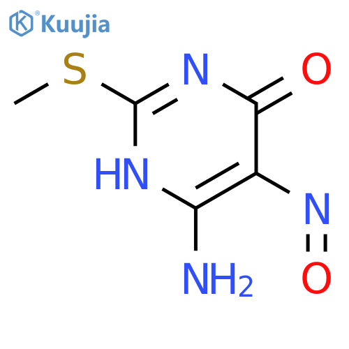 6-amino-2-(methylsulfanyl)-5-nitroso-3,4-dihydropyrimidin-4-one structure