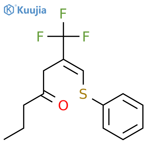 1-HEPTEN-4-ONE, 1-(PHENYLTHIO)-2-(TRIFLUOROMETHYL)-, (1E)- structure