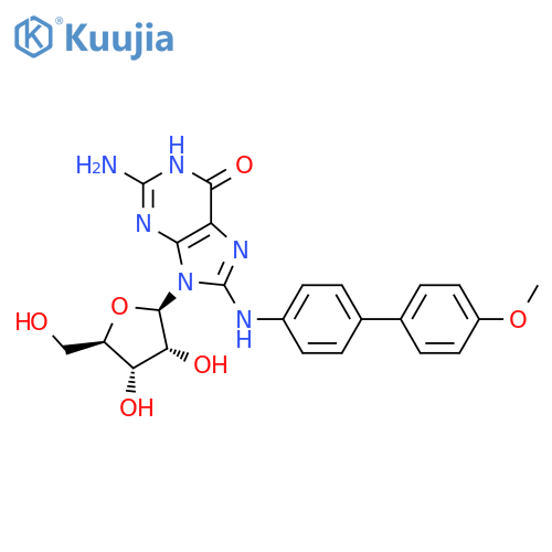 Guanosine, 8-[(4'-methoxy[1,1'-biphenyl]-4-yl)amino]- structure