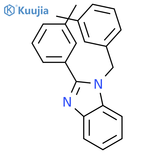 1H-BENZIMIDAZOLE, 2-(3-METHYLPHENYL)-1-[(3-METHYLPHENYL)METHYL]- structure