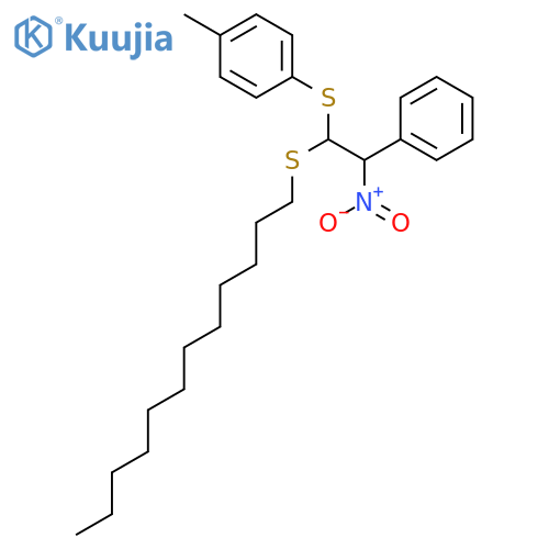 Benzene, 1-[[1-(dodecylthio)-2-nitro-2-phenylethyl]thio]-4-methyl- structure