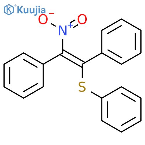 BENZENE, 1,1'-[1-NITRO-2-(PHENYLTHIO)-1,2-ETHENEDIYL]BIS- structure